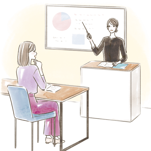 対面講座でも…